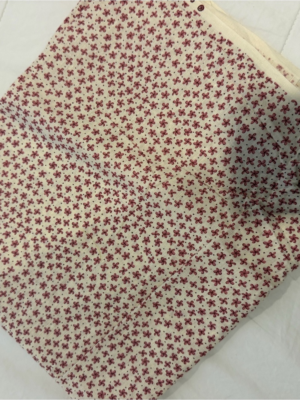 Cream with Red Floral Fabric
